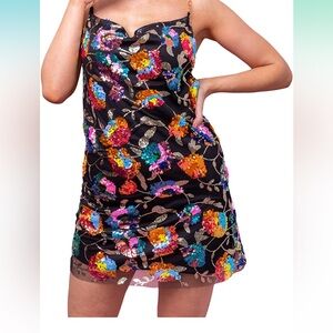 Mini sequin backless party dress